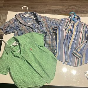 Ralph Lauren green 18m one with orange 24m. Long sleeve button down 24m